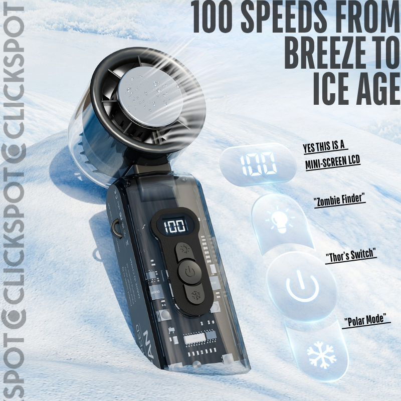 Clickspot® ArcticFold Turbo Cooling Handheld Fan - Clickspot