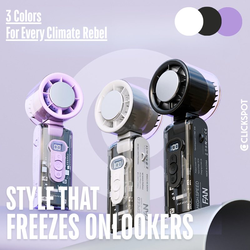 Clickspot® ArcticFold Turbo Cooling Handheld Fan - Clickspot