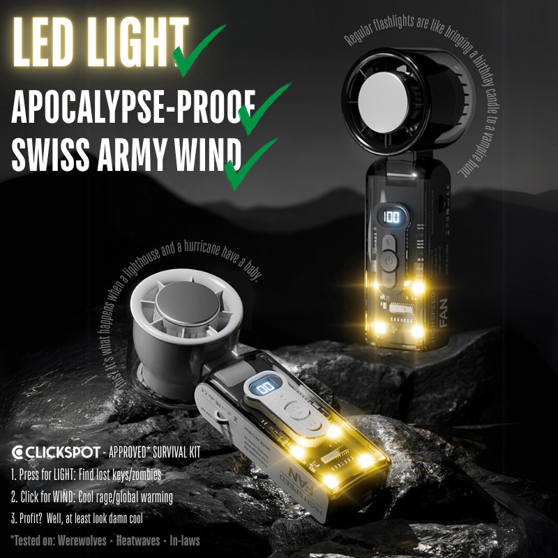Clickspot® ArcticFold Turbo Cooling Handheld Fan - Clickspot
